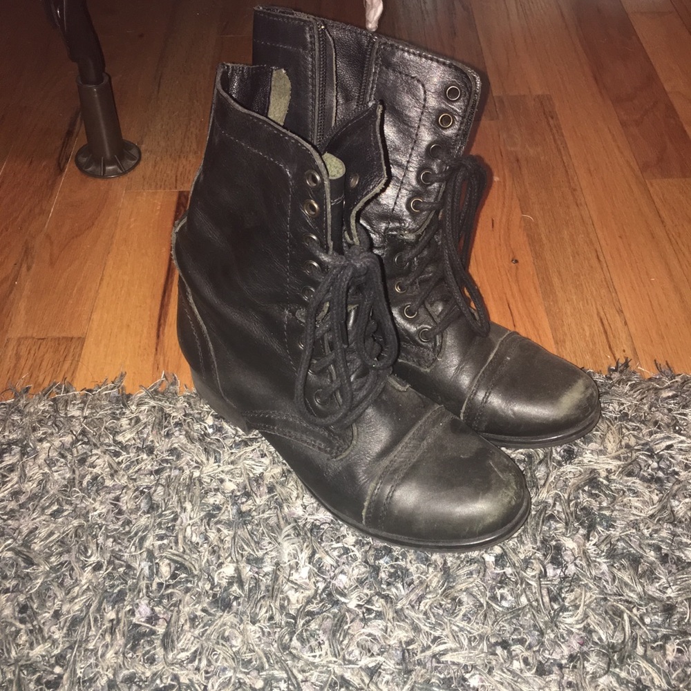 Black combat boots